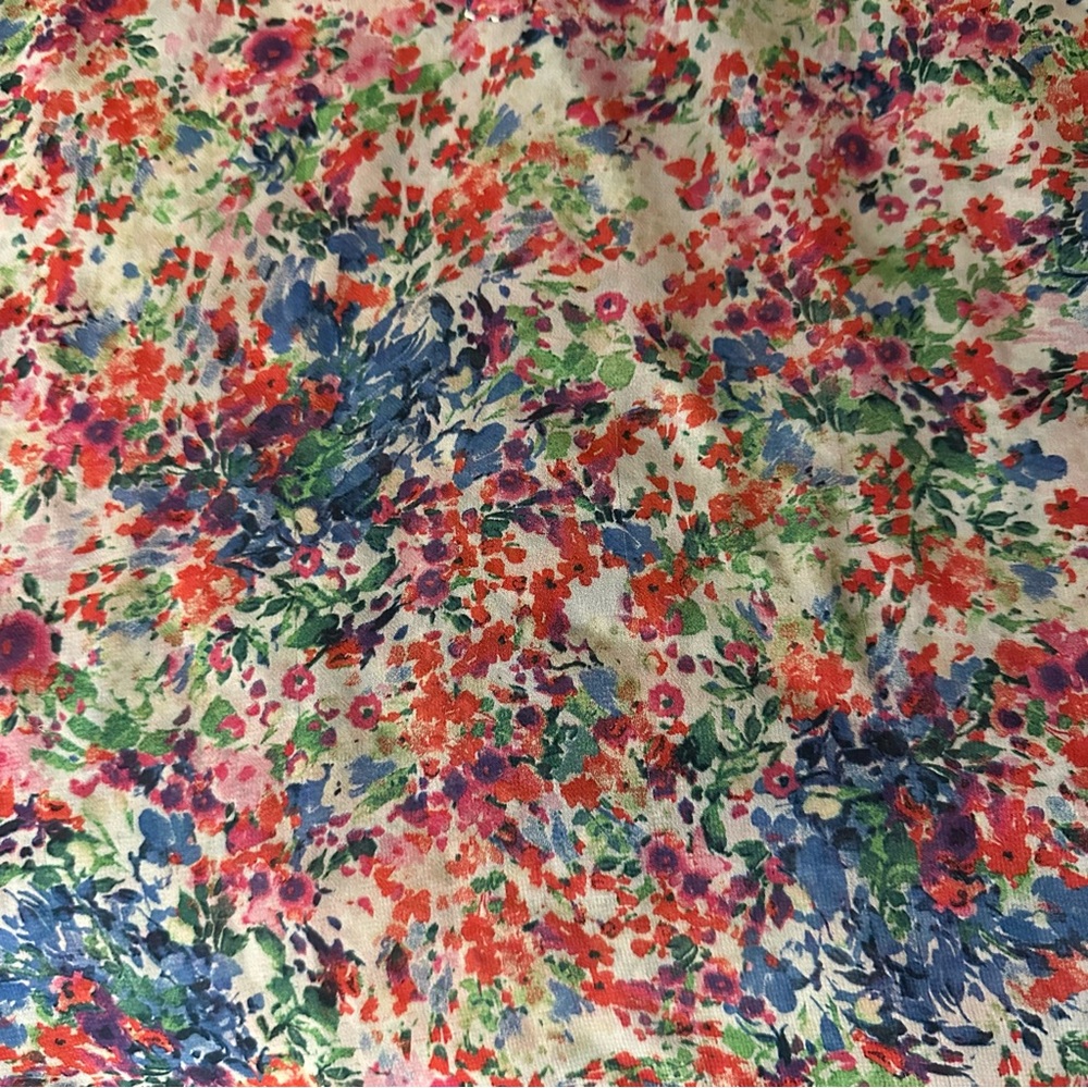 Zara Long Sleeve Top Blouse Floral Orange size L Women - Picture 7 of 10